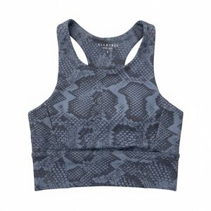 Allfenix Longline Snake Print Sports Bra Grey Black Small EUC Removable Pads